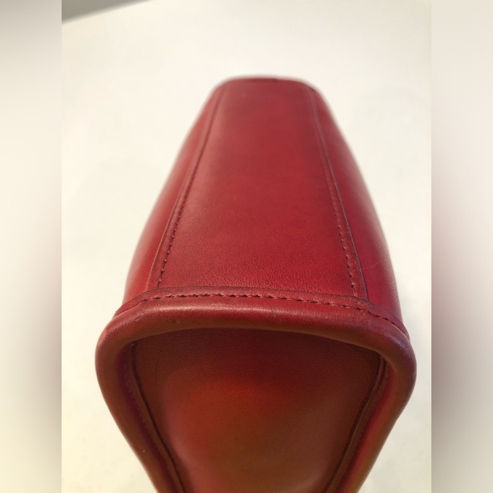 Vintage Coach Hard To Find Red Leather Geometric Bag #9043 Handbag With Hangtag - Picture 8 of 16